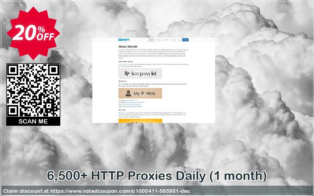 6,500+ HTTP Proxies Daily, Monthly  Coupon, discount 6,500+ HTTP Proxies Daily (1 month) hottest promotions code 2024. Promotion: hottest promotions code of 6,500+ HTTP Proxies Daily (1 month) 2024