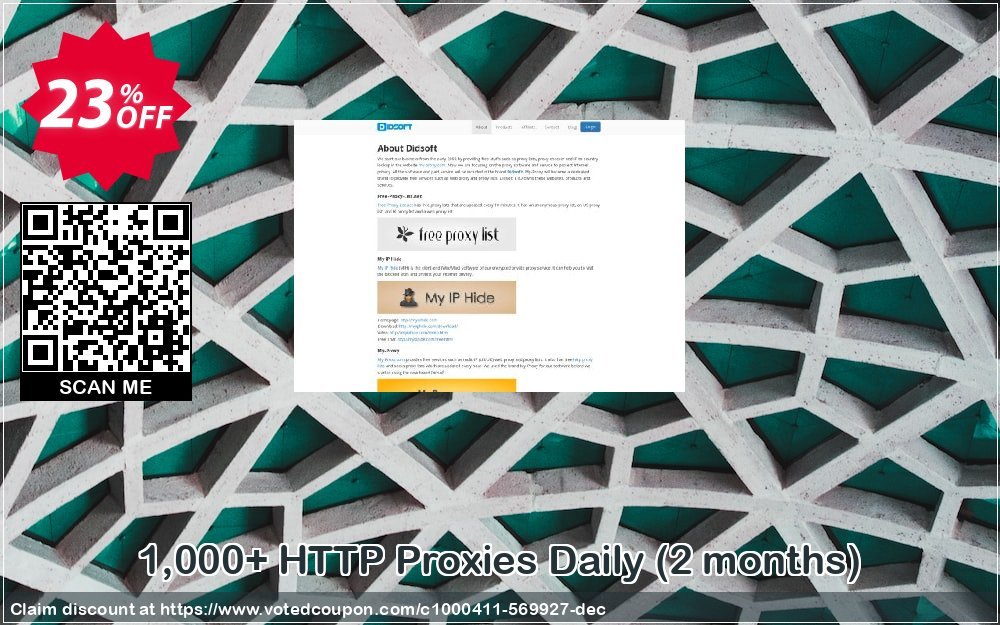 1,000+ HTTP Proxies Daily, 2 months  Coupon, discount 1,000+ HTTP Proxies Daily (2 months) super promotions code 2024. Promotion: super promotions code of 1,000+ HTTP Proxies Daily (2 months) 2024