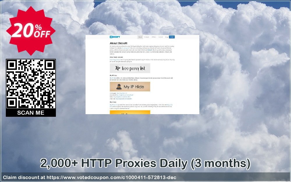 2,000+ HTTP Proxies Daily, 3 months  Coupon, discount 2,000+ HTTP Proxies Daily (3 months) imposing deals code 2023. Promotion: imposing deals code of 2,000+ HTTP Proxies Daily (3 months) 2023