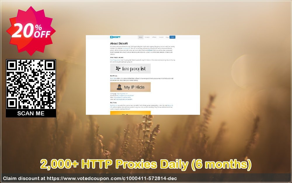2,000+ HTTP Proxies Daily, 6 months  Coupon, discount 2,000+ HTTP Proxies Daily (6 months) stirring offer code 2023. Promotion: stirring offer code of 2,000+ HTTP Proxies Daily (6 months) 2023