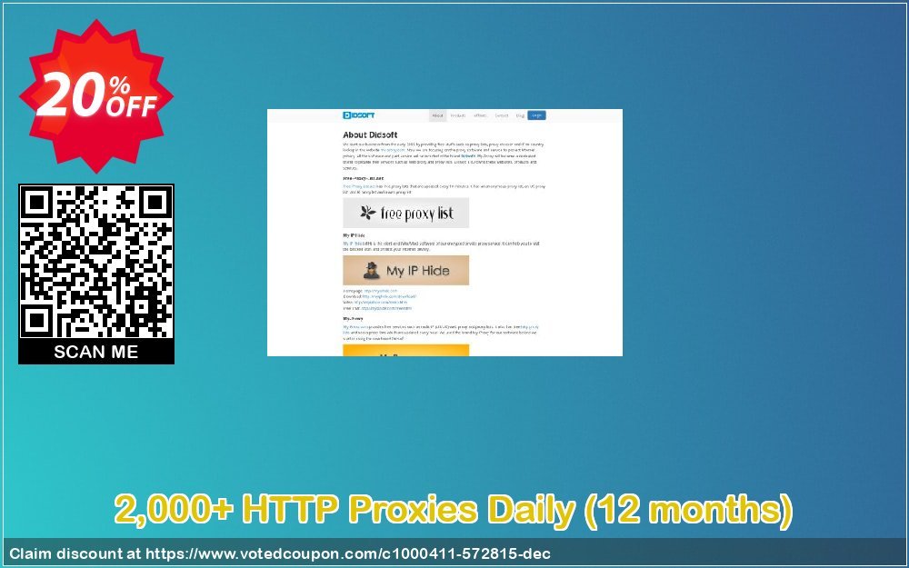 2,000+ HTTP Proxies Daily, 12 months  Coupon, discount 2,000+ HTTP Proxies Daily (12 months) impressive discount code 2023. Promotion: impressive discount code of 2,000+ HTTP Proxies Daily (12 months) 2023