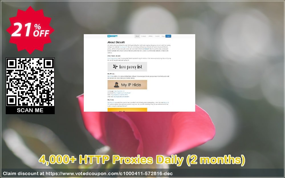 4,000+ HTTP Proxies Daily, 2 months  Coupon, discount 4,000+ HTTP Proxies Daily (2 months) formidable promo code 2023. Promotion: formidable promo code of 4,000+ HTTP Proxies Daily (2 months) 2023
