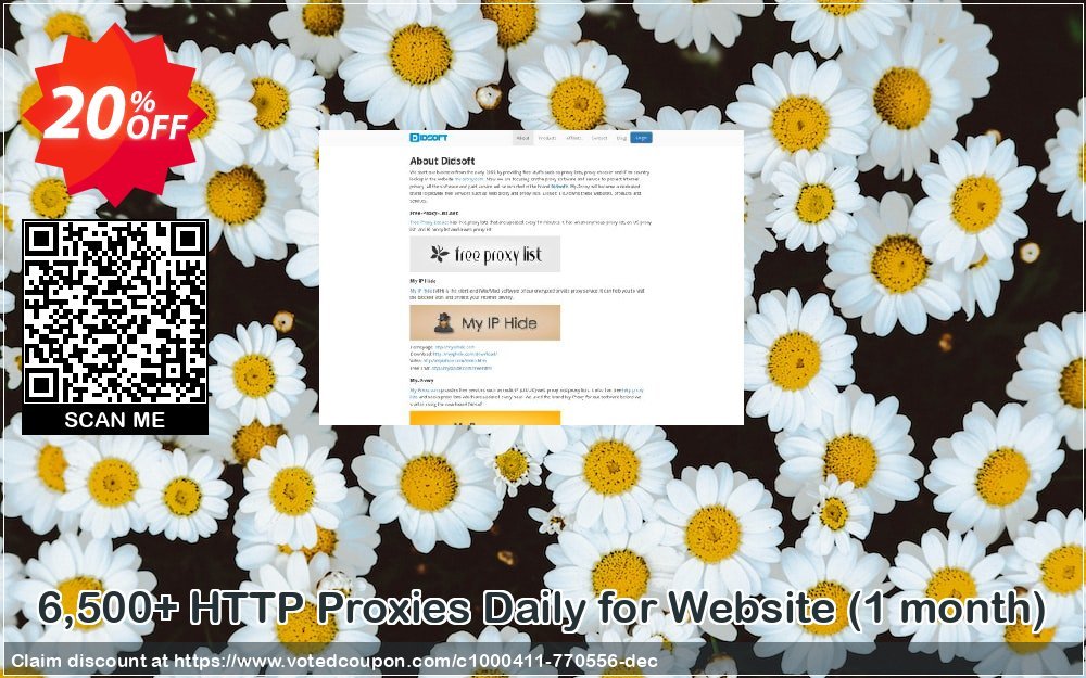 6,500+ HTTP Proxies Daily for Website, Monthly  Coupon, discount 6,500+ HTTP Proxies Daily for Website (1 month) super deals code 2023. Promotion: super deals code of 6,500+ HTTP Proxies Daily for Website (1 month) 2023