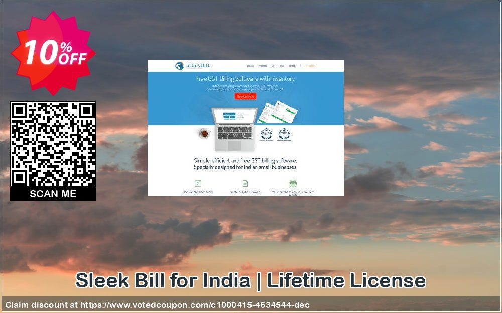 Sleek Bill for India | Lifetime Plan Coupon, discount Sleek Bill for India | Lifetime License imposing discount code 2023. Promotion: imposing discount code of Sleek Bill for India | Lifetime License 2023