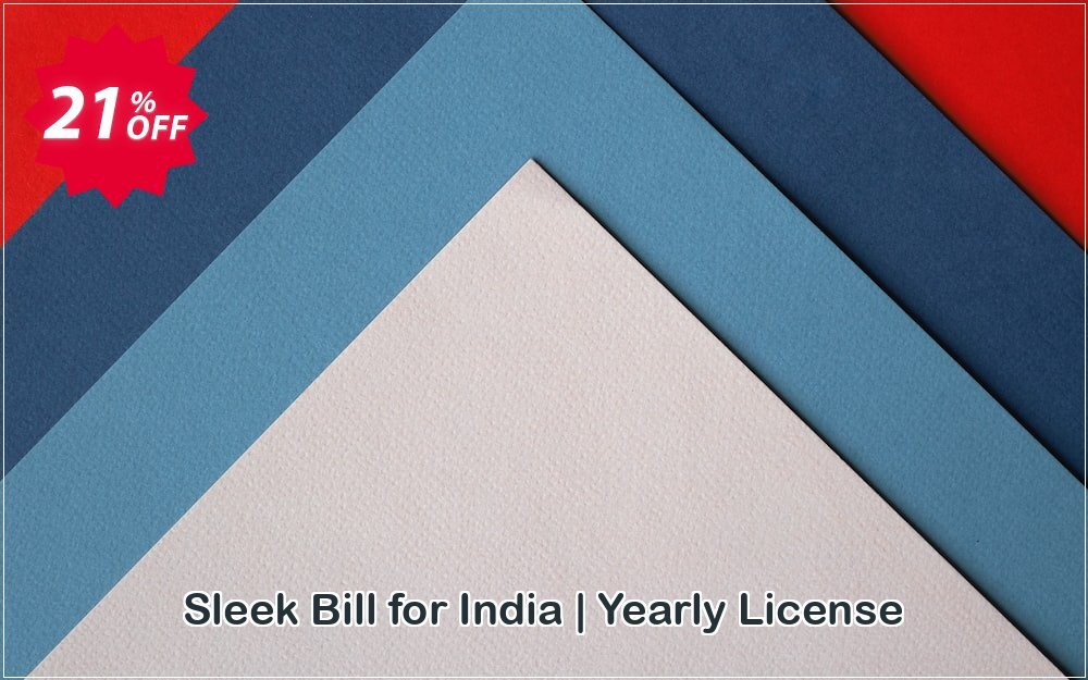 Sleek Bill for India | Yearly Plan Coupon, discount Sleek Bill for India | Yearly License exclusive promotions code 2024. Promotion: exclusive promotions code of Sleek Bill for India | Yearly License 2024