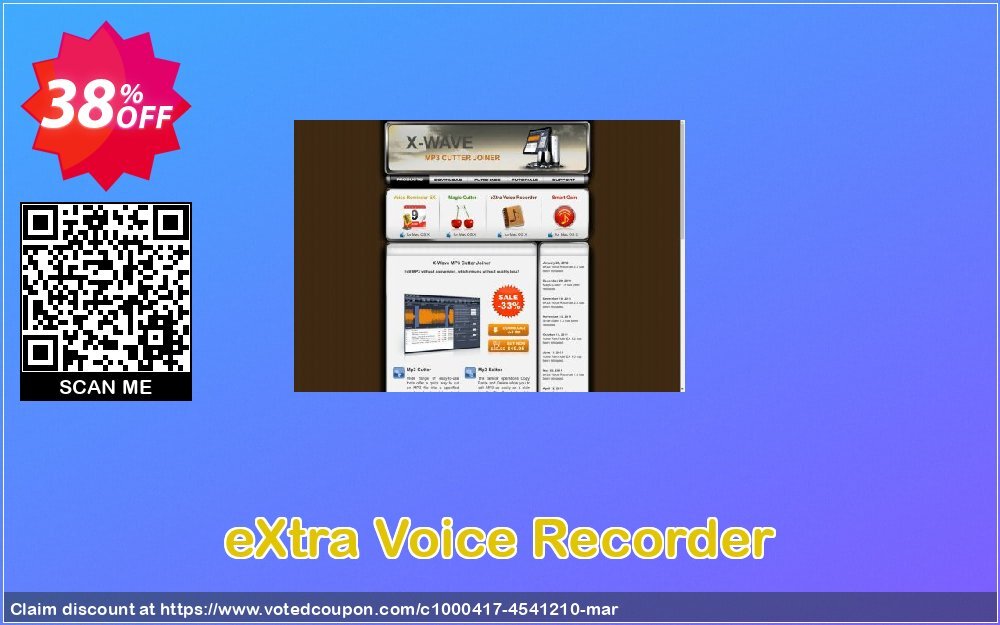 eXtra Voice Recorder Coupon, discount eXtra Voice Recorder imposing sales code 2024. Promotion: imposing sales code of eXtra Voice Recorder 2024