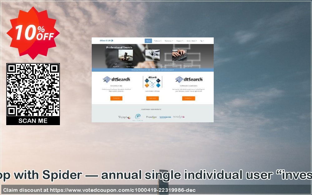 dtSearch Desktop with Spider — annual single individual user “investigative” Plan Coupon, discount dtSearch Desktop with Spider — annual single individual user “investigative” license excellent deals code 2023. Promotion: excellent deals code of dtSearch Desktop with Spider — annual single individual user “investigative” license 2023