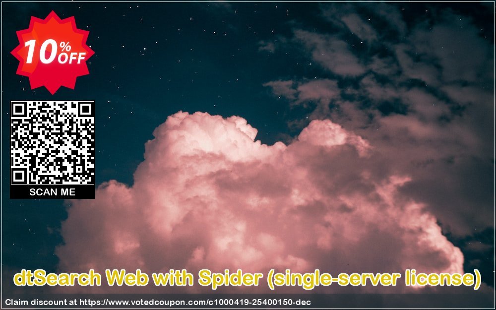 dtSearch Web with Spider, single-server Plan  Coupon, discount dtSearch Web with Spider  - single-server license Hottest offer code 2023. Promotion: Hottest offer code of dtSearch Web with Spider  - single-server license 2023