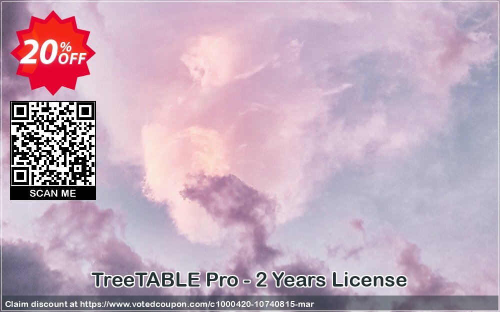 TreeTABLE Pro - 2 Years Plan Coupon, discount TreeTABLE Pro - 2 Years License stirring promotions code 2025. Promotion: stirring promotions code of TreeTABLE Pro - 2 Years License 2024