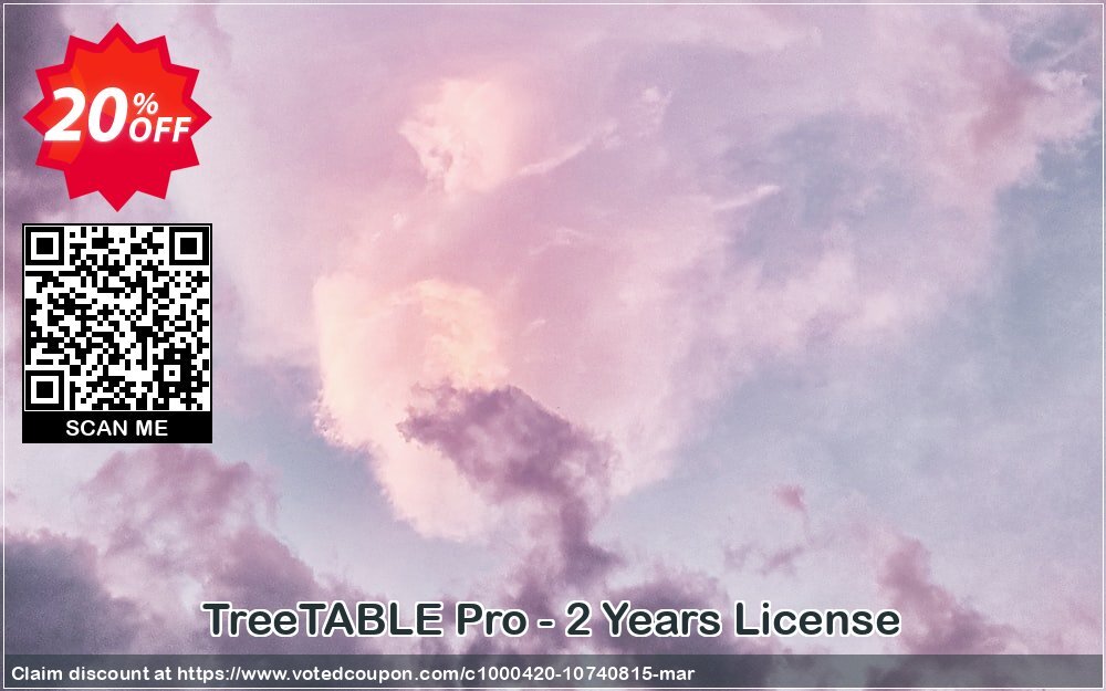 TreeTABLE Pro - 2 Years Plan Coupon, discount TreeTABLE Pro - 2 Years License stirring promotions code 2024. Promotion: stirring promotions code of TreeTABLE Pro - 2 Years License 2024