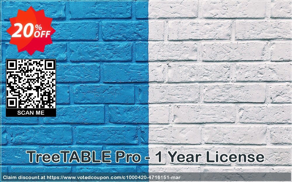 TreeTABLE Pro - Yearly Plan Coupon, discount TreeTABLE Pro - 1 Year License formidable promo code 2024. Promotion: formidable promo code of TreeTABLE Pro - 1 Year License 2024