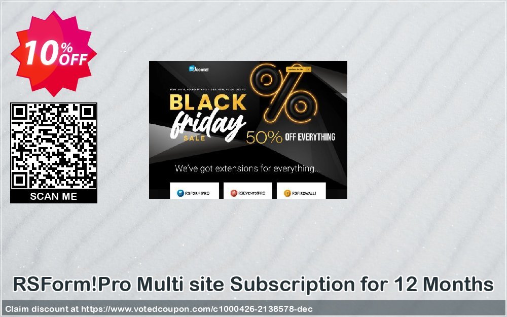RSForm!Pro Multi site Subscription for 12 Months