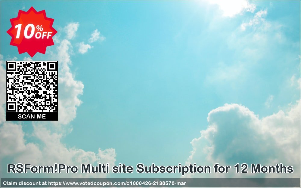 RSForm!Pro Multi site Subscription for 12 Months Coupon Code Apr 2024, 10% OFF - VotedCoupon