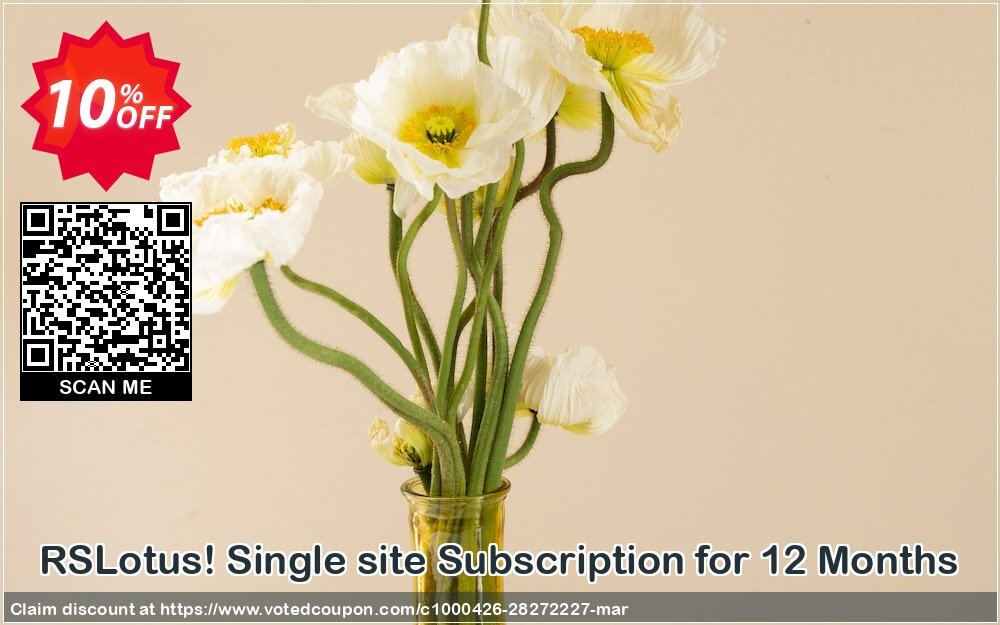 RSLotus! Single site Subscription for 12 Months Coupon Code Apr 2024, 10% OFF - VotedCoupon