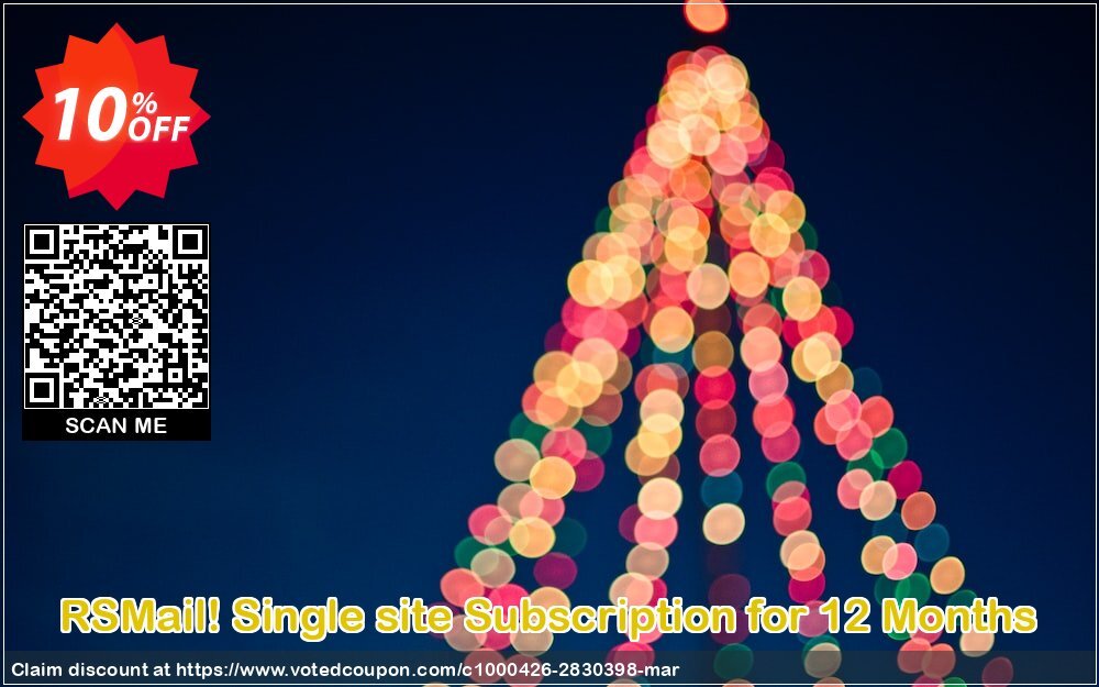 RSMail! Single site Subscription for 12 Months Coupon, discount RSMail! Single site Subscription for 12 Months amazing offer code 2024. Promotion: amazing offer code of RSMail! Single site Subscription for 12 Months 2024