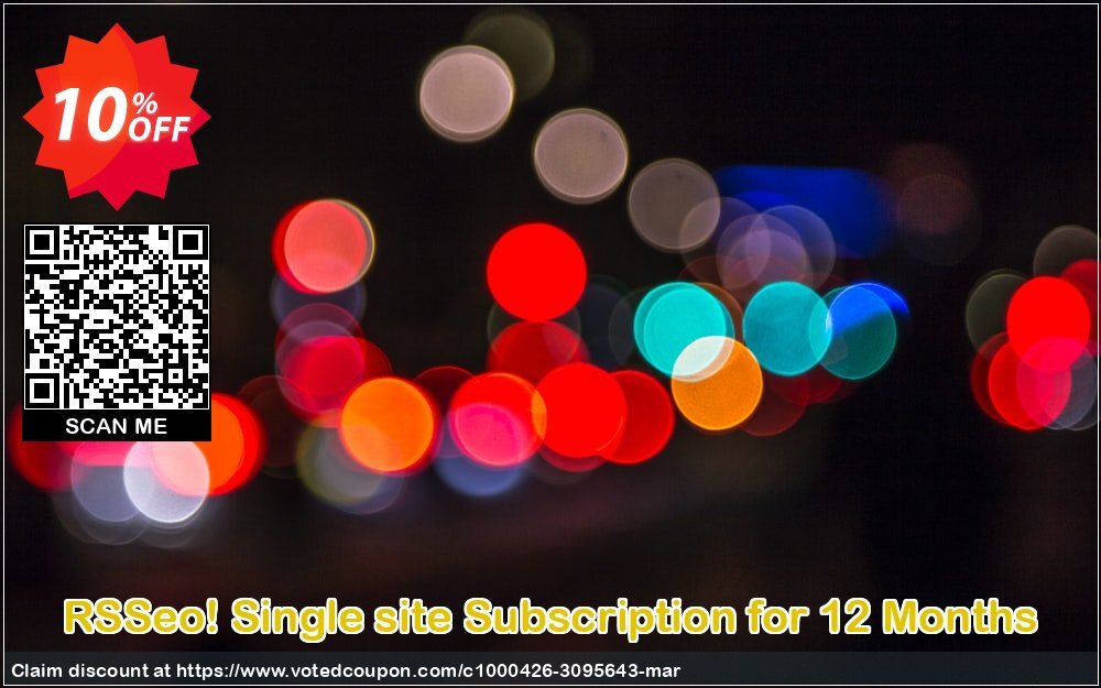 RSSeo! Single site Subscription for 12 Months Coupon Code May 2024, 10% OFF - VotedCoupon