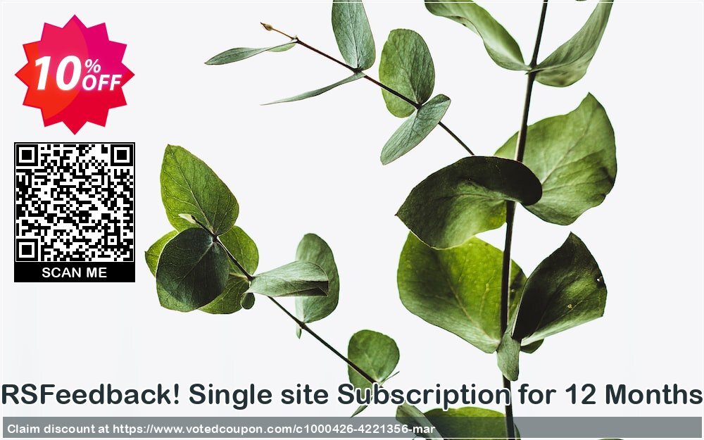 RSFeedback! Single site Subscription for 12 Months Coupon, discount RSFeedback! Single site Subscription for 12 Months marvelous promo code 2024. Promotion: marvelous promo code of RSFeedback! Single site Subscription for 12 Months 2024