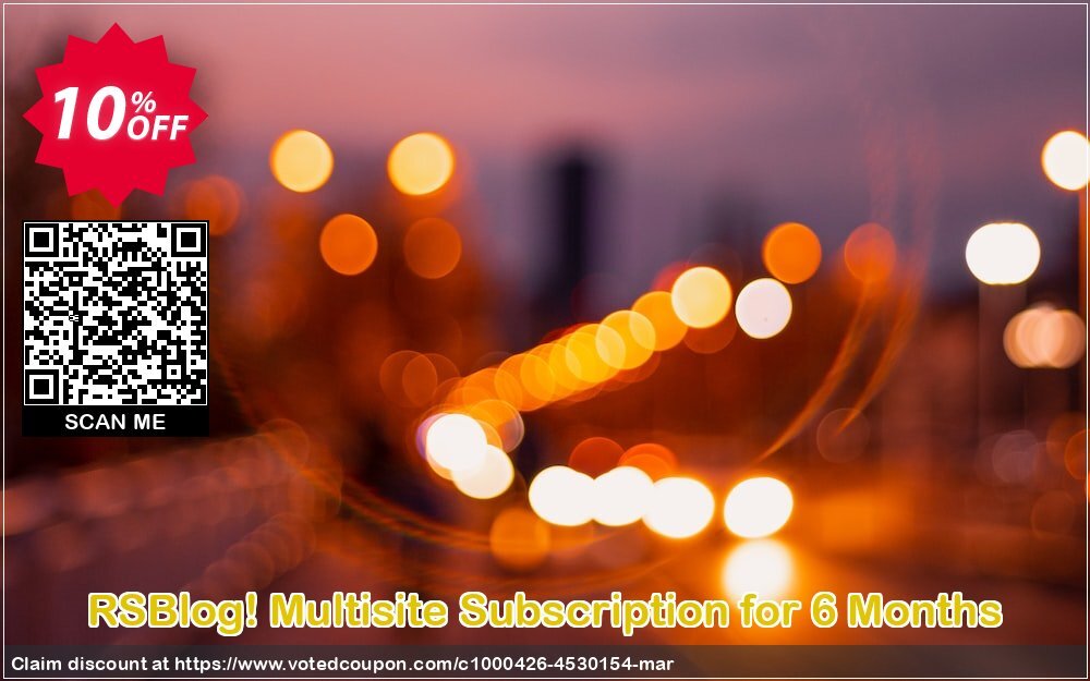 RSBlog! Multisite Subscription for 6 Months Coupon Code May 2024, 10% OFF - VotedCoupon