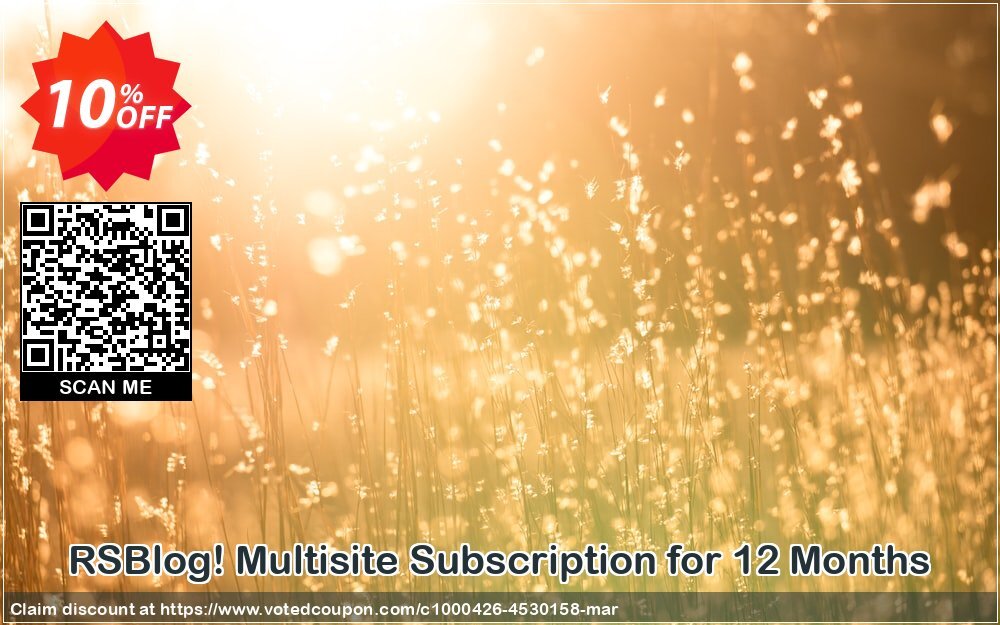 RSBlog! Multisite Subscription for 12 Months Coupon Code Apr 2024, 10% OFF - VotedCoupon