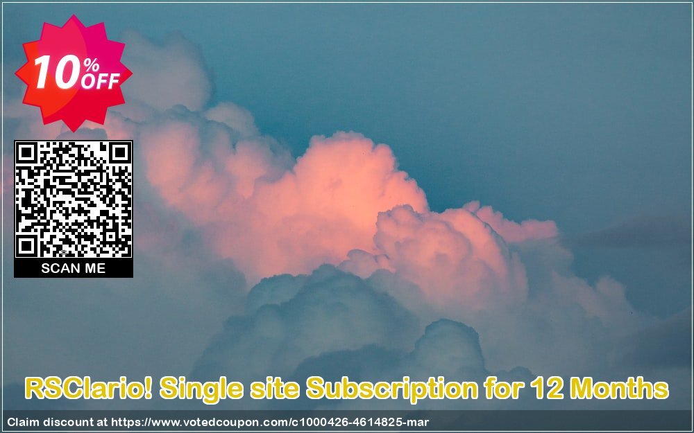 RSClario! Single site Subscription for 12 Months Coupon Code May 2024, 10% OFF - VotedCoupon