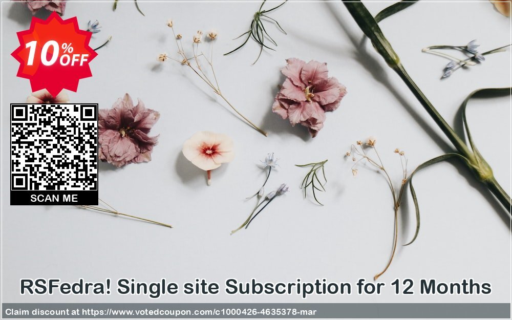 RSFedra! Single site Subscription for 12 Months