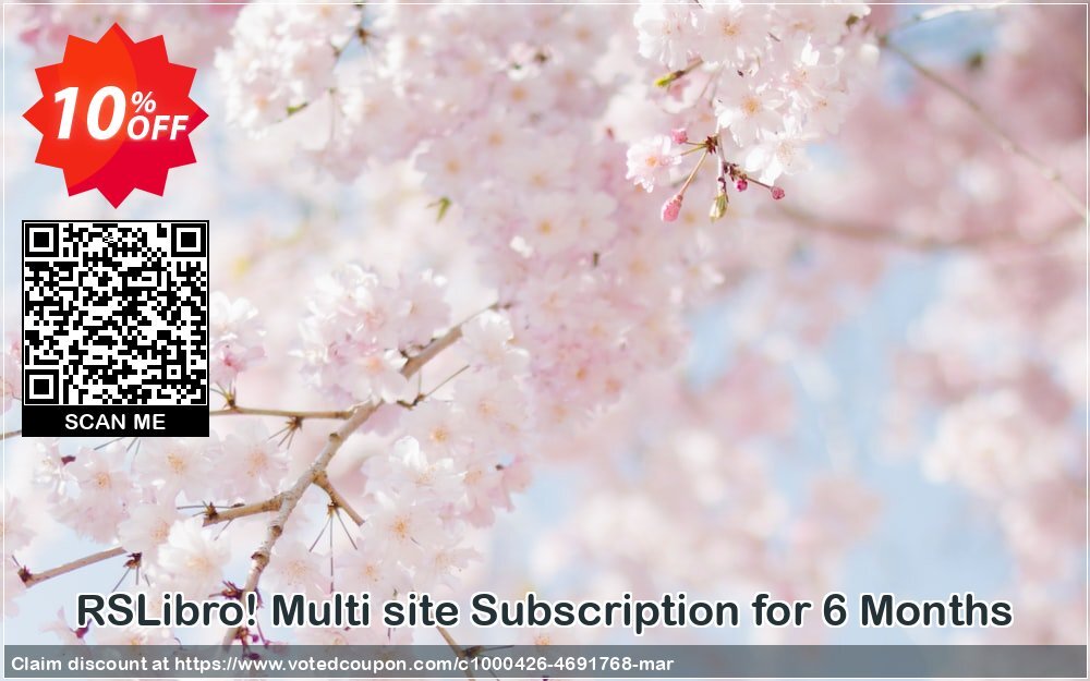 RSLibro! Multi site Subscription for 6 Months Coupon, discount RSLibro! Multi site Subscription for 6 Months imposing offer code 2024. Promotion: imposing offer code of RSLibro! Multi site Subscription for 6 Months 2024