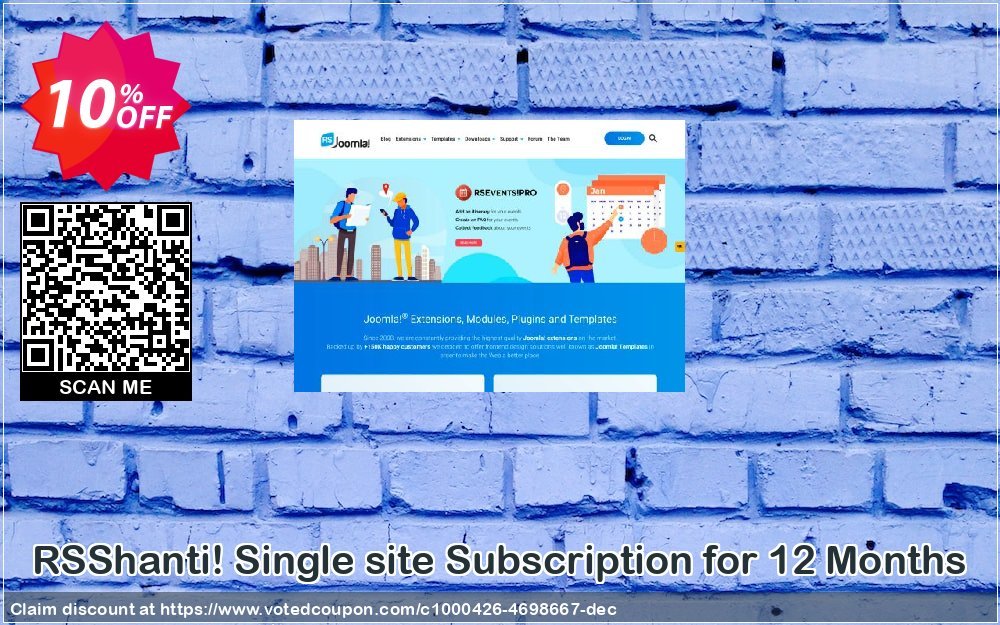 RSShanti! Single site Subscription for 12 Months Coupon, discount RSShanti! Single site Subscription for 12 Months staggering promotions code 2024. Promotion: staggering promotions code of RSShanti! Single site Subscription for 12 Months 2024