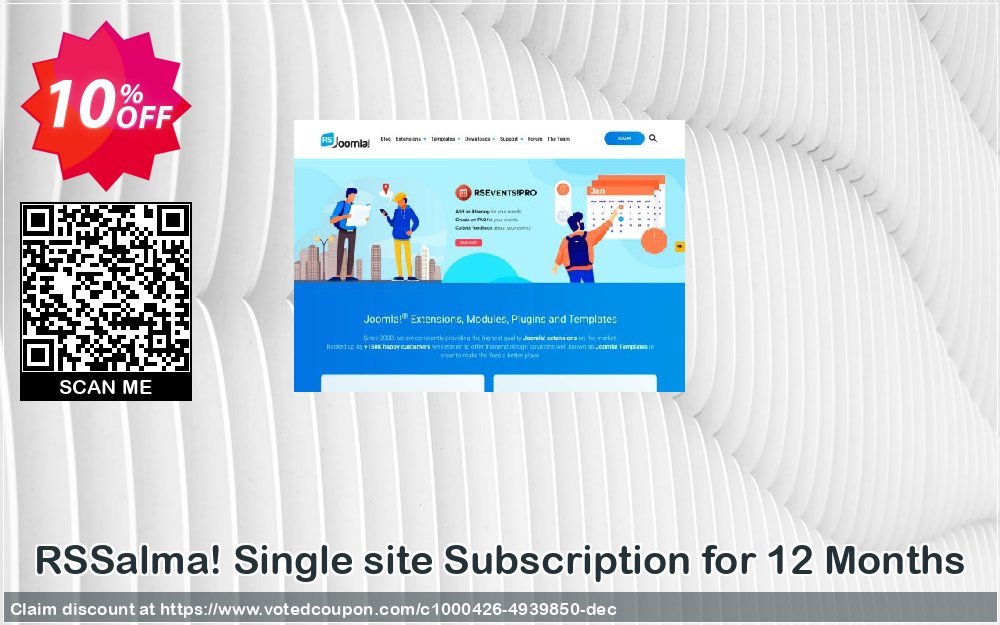 RSSalma! Single site Subscription for 12 Months Coupon, discount RSSalma! Single site Subscription for 12 Months Imposing sales code 2024. Promotion: Imposing sales code of RSSalma! Single site Subscription for 12 Months 2024