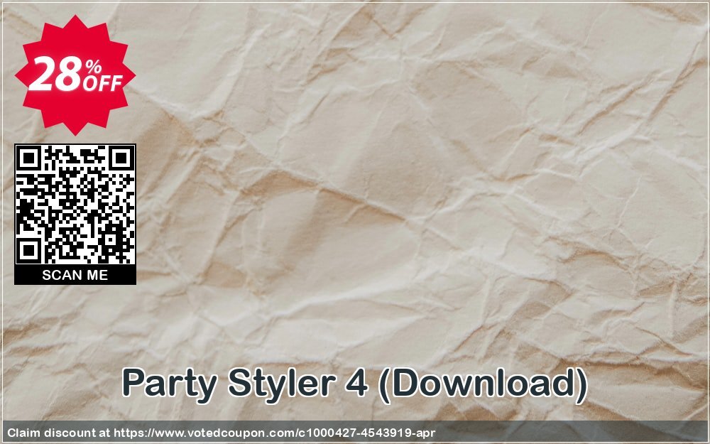 Party Styler 4, Download  Coupon, discount Party Styler 4 (Download) Super deals code 2024. Promotion: awesome sales code of Party Styler 4 (Download) 2024