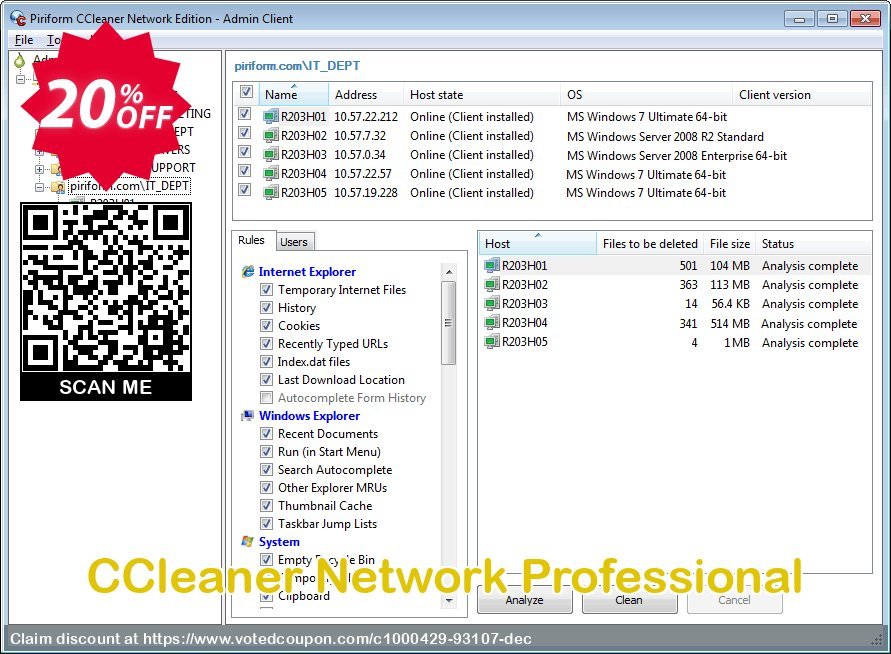 CCleaner Network Professional Coupon, discount 20% OFF CCleaner Network Professional 2024. Promotion: Special deals code of CCleaner Network Professional, tested in {{MONTH}}