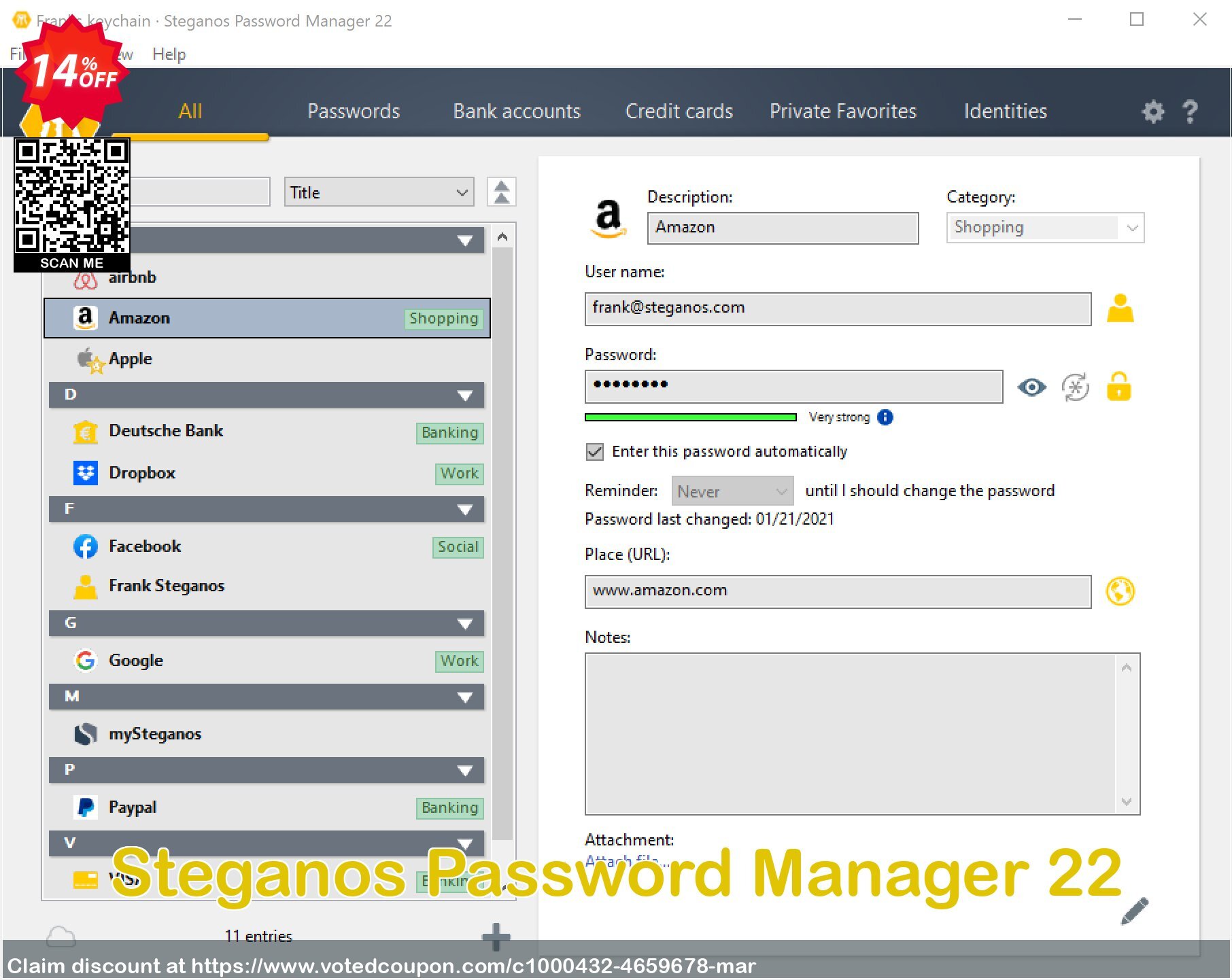 Steganos Password Manager 22 Coupon, discount Steganos Password Manager 17 (ES) wonderful deals code 2024. Promotion: wonderful deals code of Steganos Password Manager 17 (ES) 2024