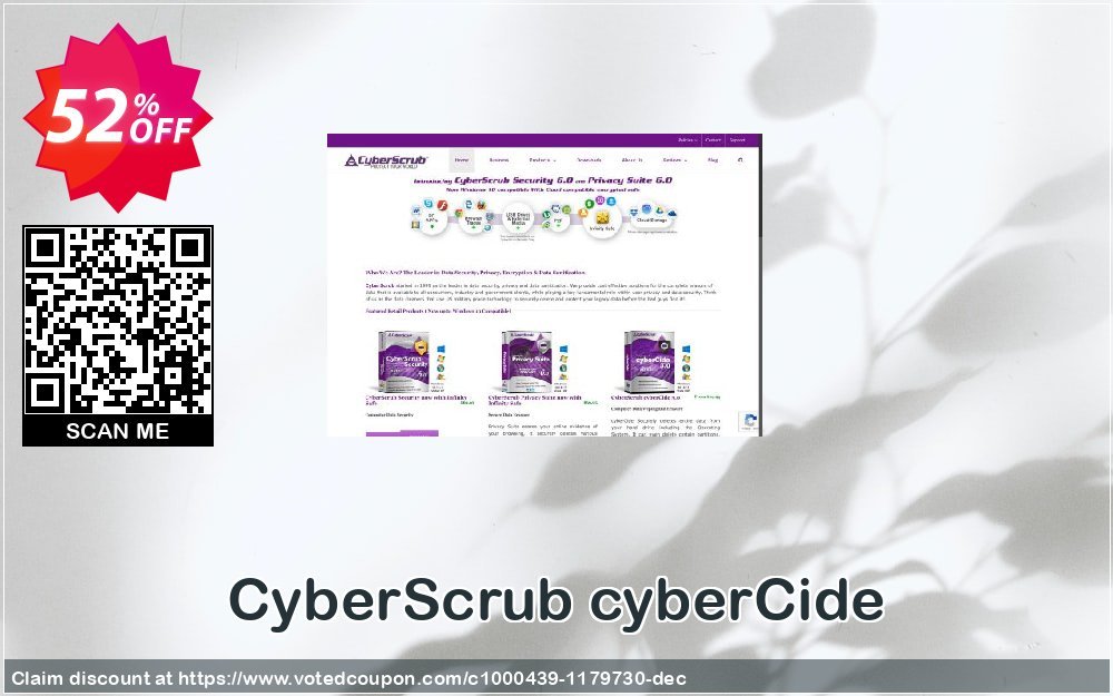 CyberScrub cyberCide Coupon, discount CyberScrub cyberCide exclusive discounts code 2023. Promotion: exclusive discounts code of CyberScrub cyberCide 2023