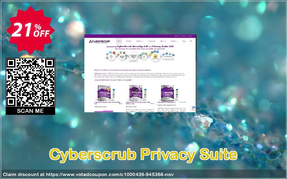 Cyberscrub Privacy Suite Coupon, discount Cyberscrub Privacy Suite 5.1 with 1 Yr Subscription imposing deals code 2023. Promotion: imposing deals code of Cyberscrub Privacy Suite 5.1 with 1 Yr Subscription 2023