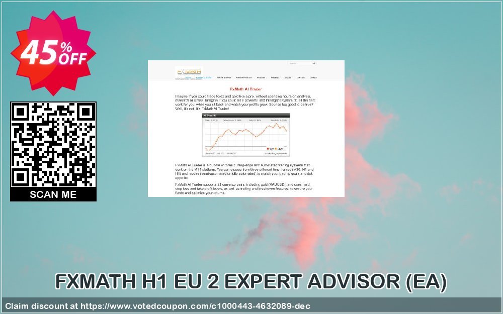 FXMATH H1 EU 2 EXPERT ADVISOR, EA  Coupon, discount FXMATH_H1_EU_2 EXPERT ADVISOR(EA) marvelous promotions code 2023. Promotion: marvelous promotions code of FXMATH_H1_EU_2 EXPERT ADVISOR(EA) 2023