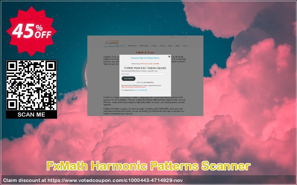 FxMath Harmonic Patterns Scanner Coupon, discount FxMath_Harmonic_Patterns_Scanner stirring deals code 2023. Promotion: stirring deals code of FxMath_Harmonic_Patterns_Scanner 2023
