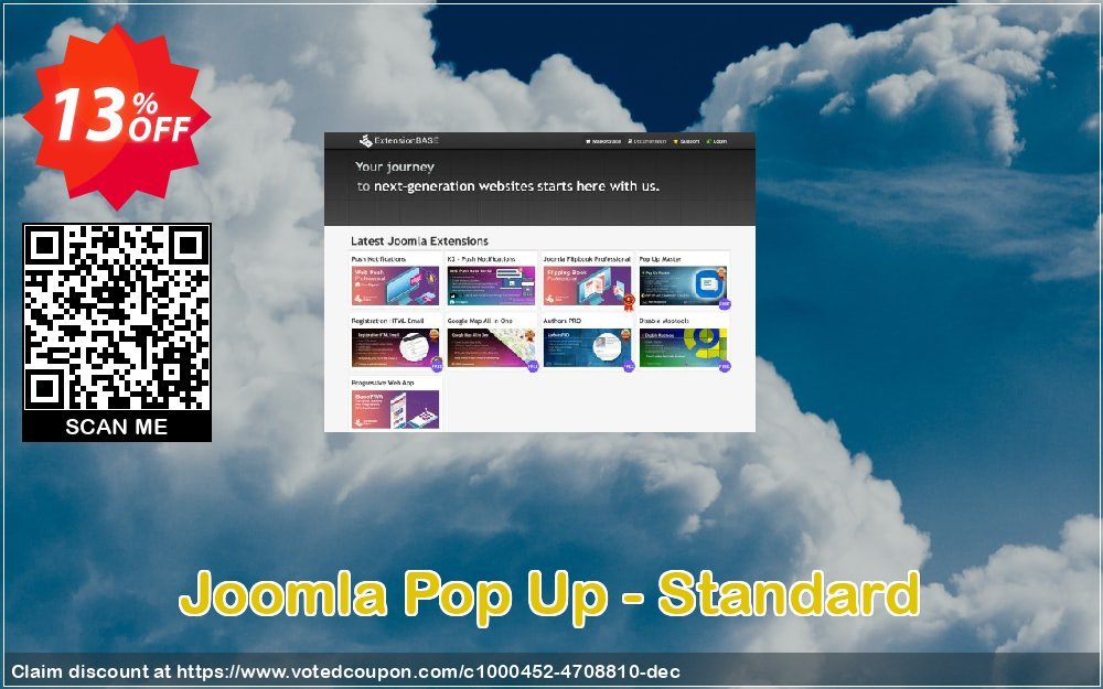 Joomla Pop Up - Standard Coupon, discount Joomla Pop Up - Standard imposing sales code 2024. Promotion: imposing sales code of Joomla Pop Up - Standard 2024