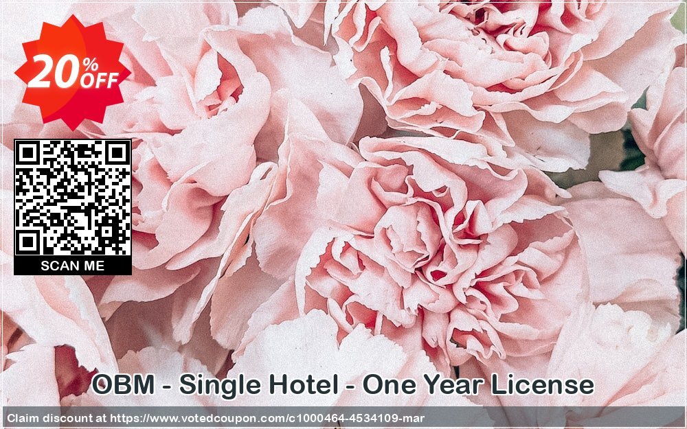 OBM - Single Hotel - One Year Plan Coupon, discount OBM - Single Hotel - One Year License marvelous discounts code 2024. Promotion: marvelous discounts code of OBM - Single Hotel - One Year License 2024