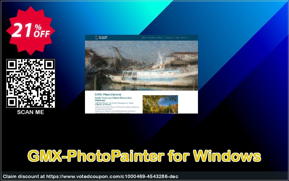 GMX-PhotoPainter for WINDOWS Coupon, discount GMX-PhotoPainter for Windows marvelous discounts code 2023. Promotion: marvelous discounts code of GMX-PhotoPainter for Windows 2023