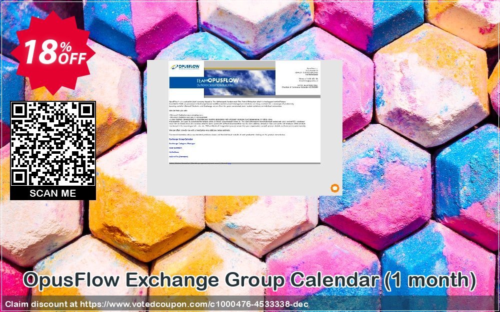 OpusFlow Exchange Group Calendar, Monthly  Coupon, discount Exchange group calendar 1 month license wonderful discounts code 2023. Promotion: wonderful discounts code of Exchange group calendar 1 month license 2023