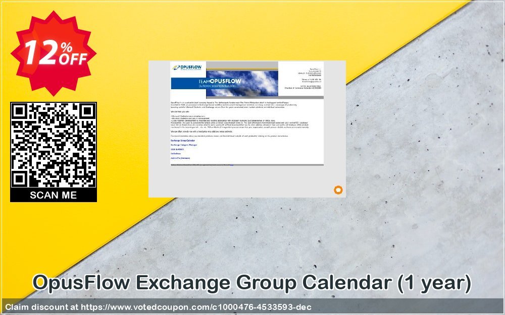 OpusFlow Exchange Group Calendar, Yearly  Coupon, discount Exchange group calendar 1 year license stunning deals code 2023. Promotion: stunning deals code of Exchange group calendar 1 year license 2023