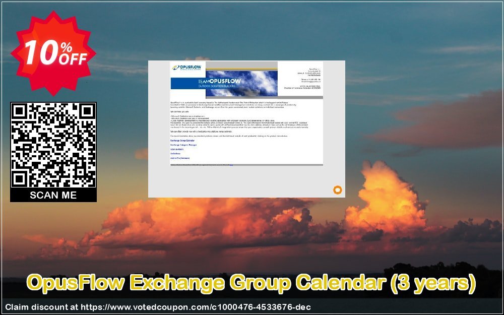 OpusFlow Exchange Group Calendar, 3 years  Coupon, discount Exchange group calendar 3 year license super sales code 2023. Promotion: super sales code of Exchange group calendar 3 year license 2023