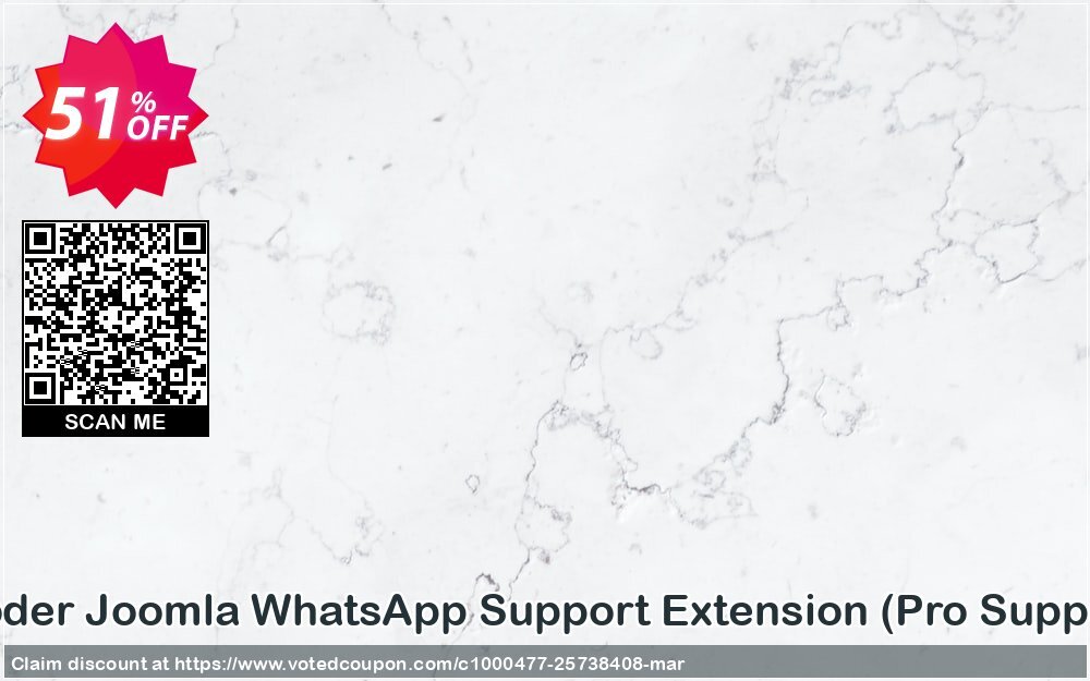 ExtensionCoder Joomla WhatsApp Support Extension, Pro Support Package  Coupon, discount 40% discount. Promotion: awful discount code of ExtensionCoder - Joomla - WhatsApp Support Extension - Pro Lifetime Package 2024