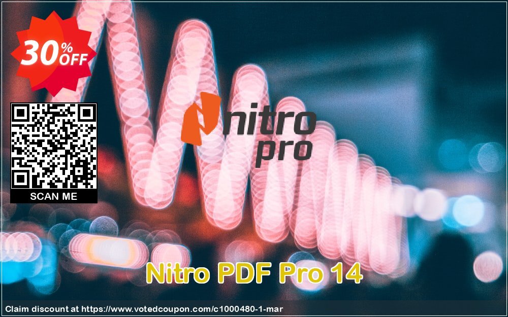 Nitro PDF Pro 14 Coupon, discount Early bird campaign Discount: 25%. Promotion: Stunning discount code of Nitro PDF Pro, tested & approved