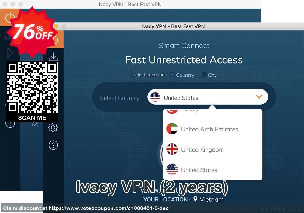 Ivacy VPN, 2 years  Coupon, discount 24% OFF Ivacy VPN (2 years) Feb 2024. Promotion: Staggering promo code of Ivacy VPN (2 years), tested in February 2024