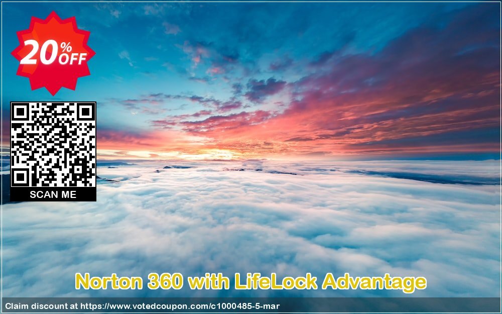 Norton 360 with LifeLock Advantage Coupon, discount 20% OFF Norton 360 with LifeLock Advantage, verified. Promotion: Formidable deals code of Norton 360 with LifeLock Advantage, tested & approved