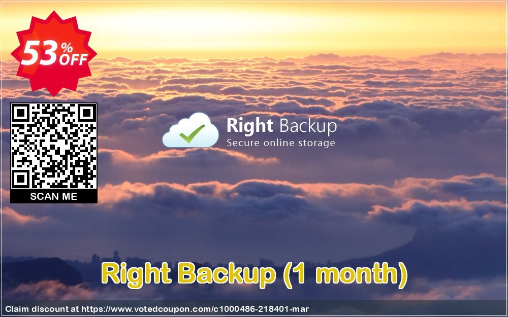 Right Backup, Monthly  Coupon, discount 50% OFF Right Backup (1 month), verified. Promotion: Fearsome offer code of Right Backup (1 month), tested & approved