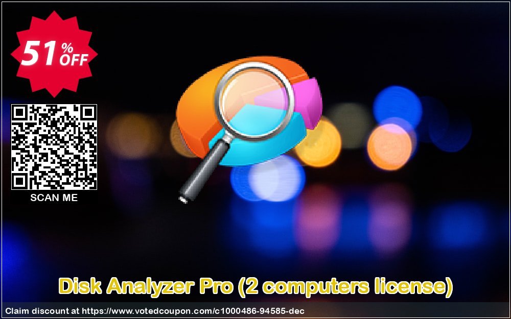 Disk Analyzer Pro, 2 computers Plan  Coupon, discount 50% OFF Disk Analyzer Pro (2 computers license), verified. Promotion: Fearsome offer code of Disk Analyzer Pro (2 computers license), tested & approved