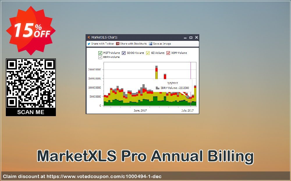 MarketXLS Pro Annual Billing Coupon Code Apr 2024, 15% OFF - VotedCoupon