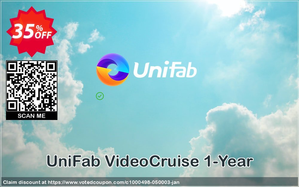 UniFab VideoCruise 1-Year Coupon, discount 35% OFF UniFab VideoCruise 1-Year, verified. Promotion: Special sales code of UniFab VideoCruise 1-Year, tested & approved