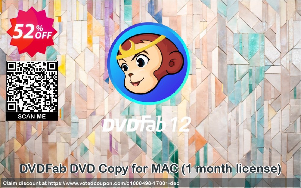DVDFab DVD Copy for MAC, Monthly Plan  Coupon, discount 50% OFF DVDFab DVD Copy for MAC (1 month license), verified. Promotion: Special sales code of DVDFab DVD Copy for MAC (1 month license), tested & approved